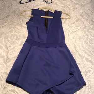 Royal blue asymmetrical romper